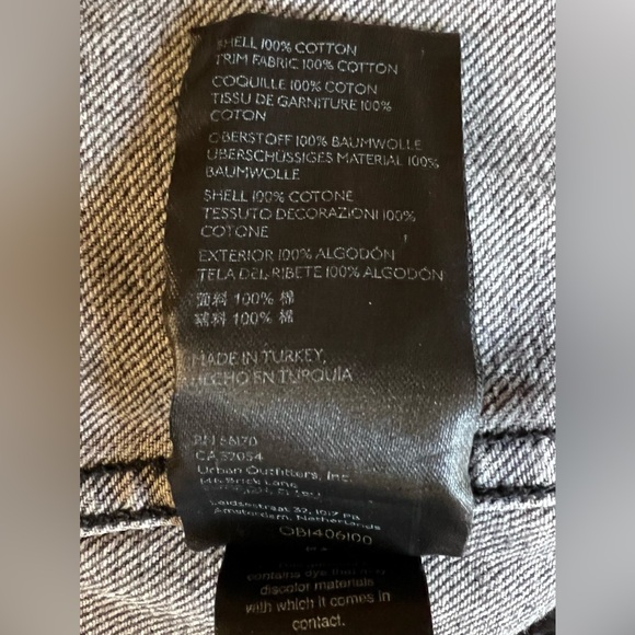 FREE PEOPLE x We The Free Black Hooded Denim L Jean Jacket Boho Grunge Classic - Picture 10 of 11